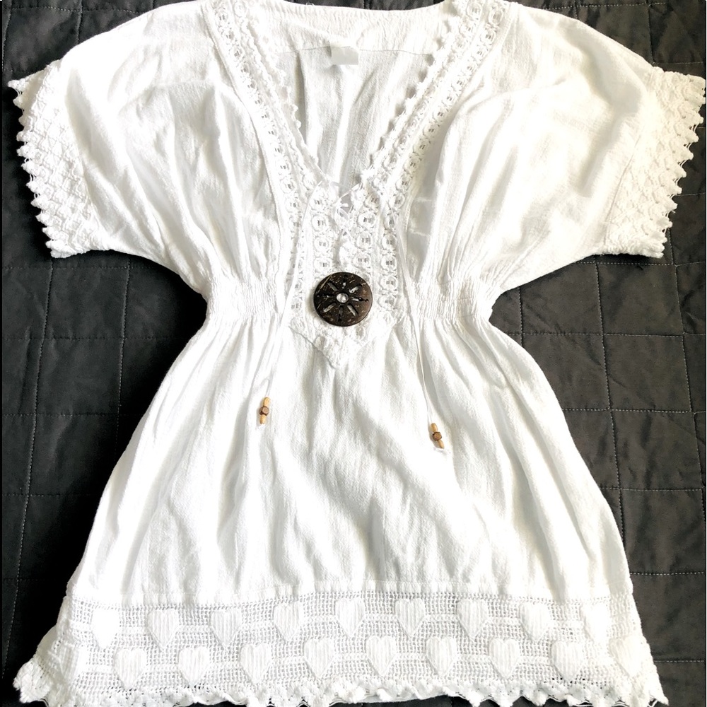 White beach shirt cover up (short)